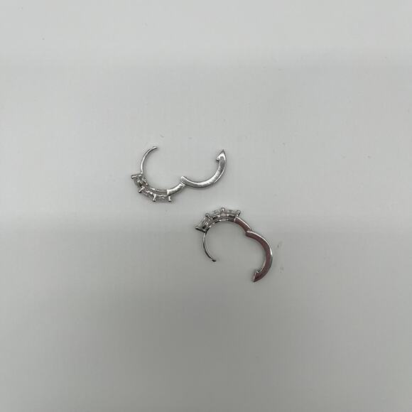 Moissanite Silver Hoop Earrings, 3 Studs 1.8ct NWT, REPORT INCLUDED - Picture 8 of 13